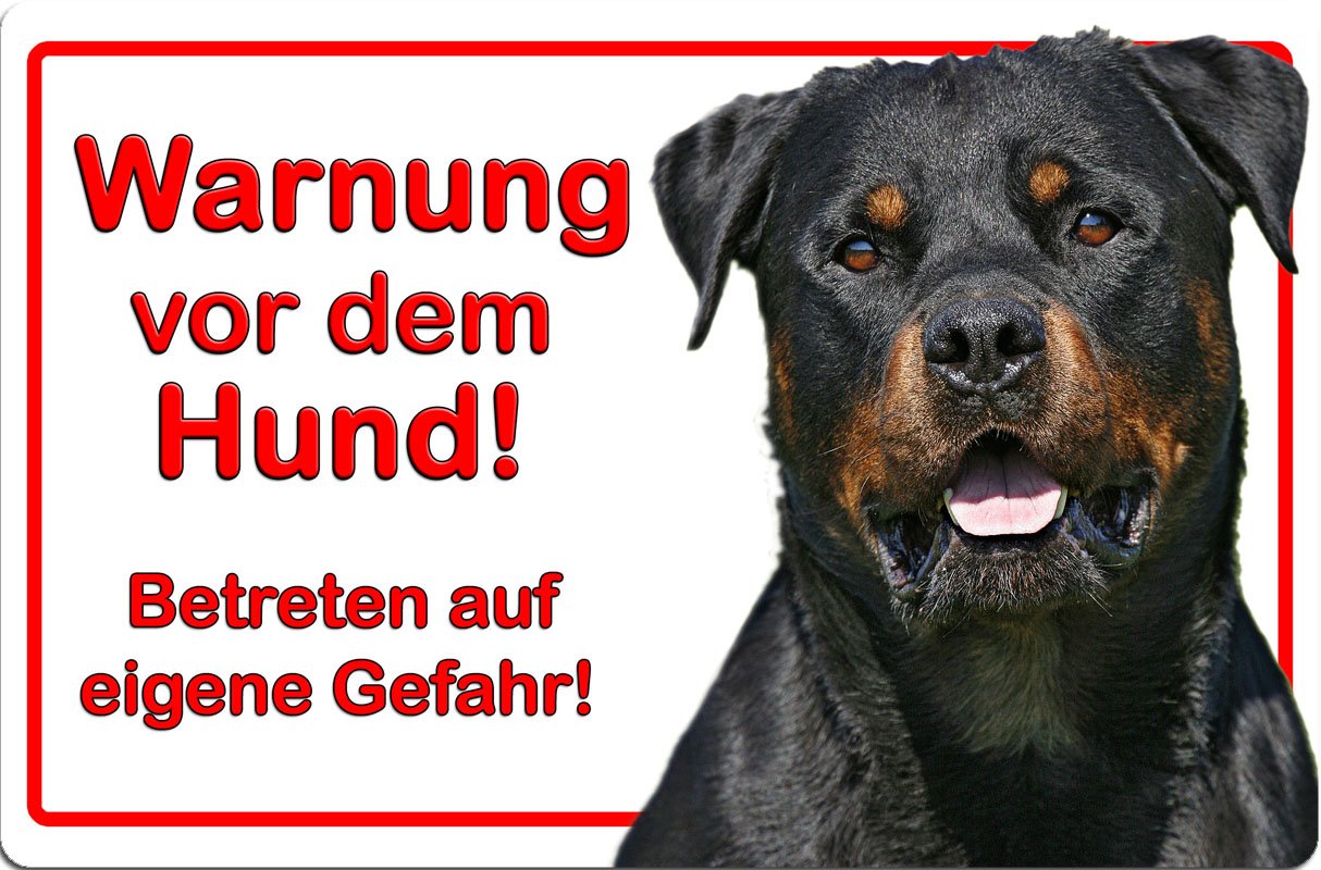 Warnschild “Rottweiler“ Aus Metall – Robustes Alu-Schild Im A4-Format Für Garten & Einfahrt