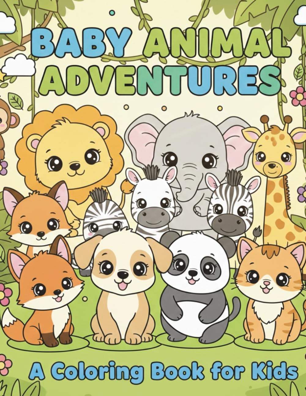 Animal Kingdom Adventures Coloring Book: Cute Animals, Big Fun for Little Kids (Ages 3–6)