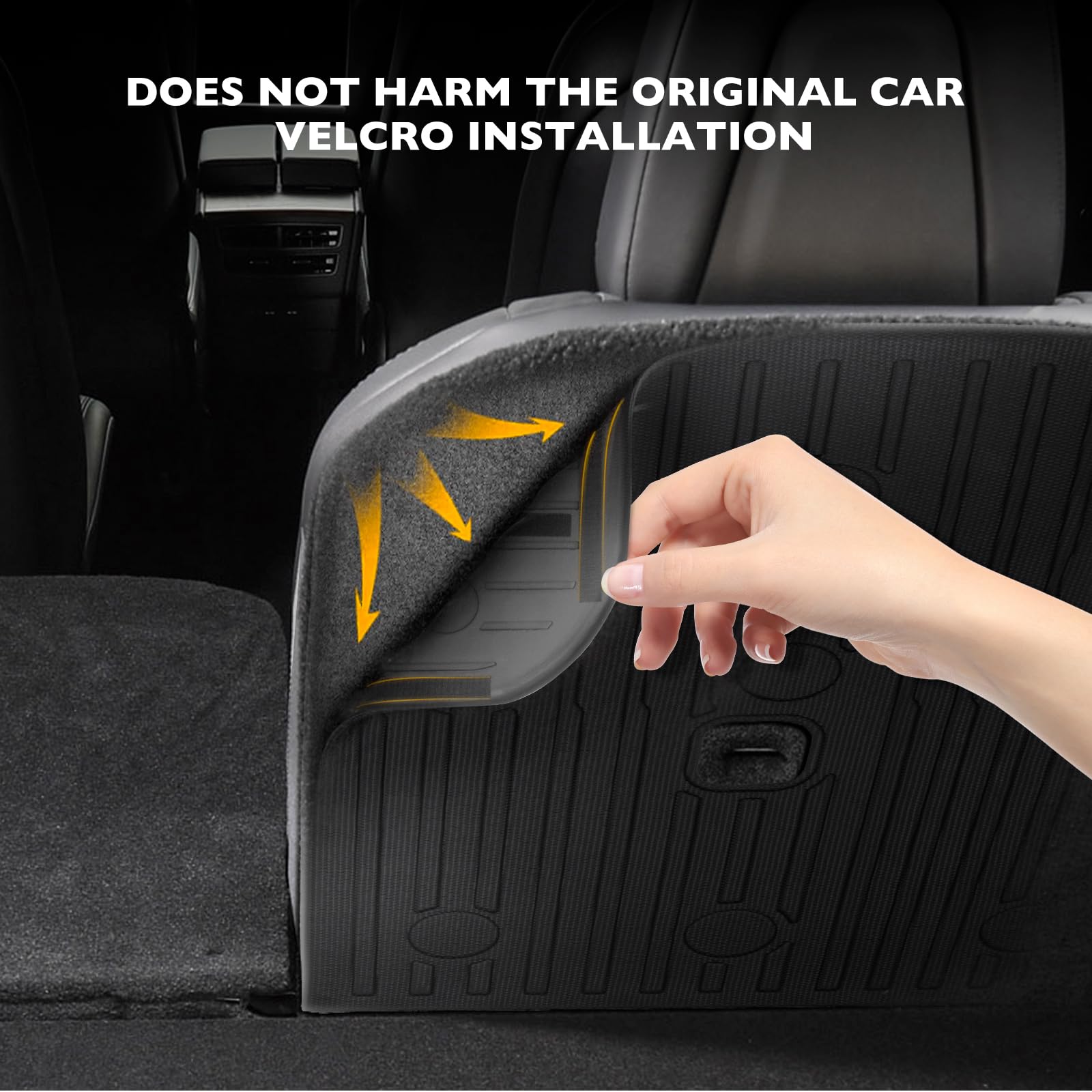 HANSSHOW 2PCS Tesla Model X Third Row Seats Back Cover All Weather Rear Back Seat Protector Back Seat Cover Pet Mat for 2023 2022 6/7 Seater Model X