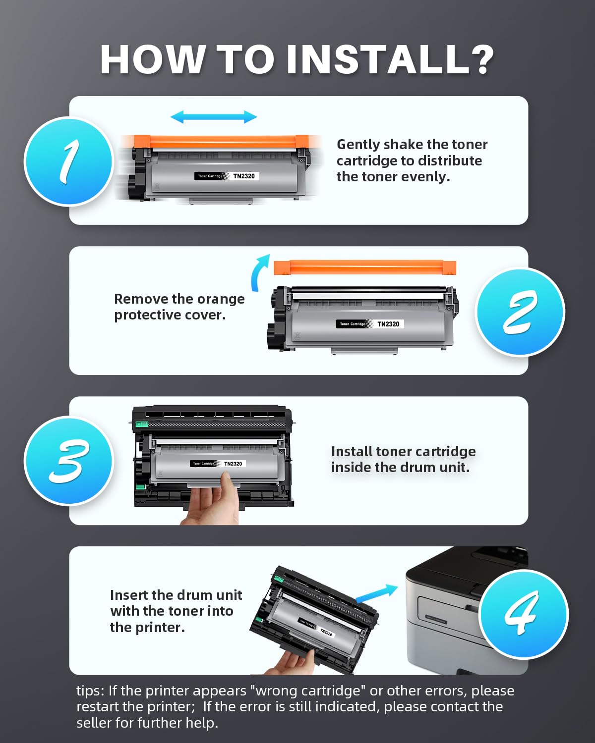 INK4U TN2320 Cartucce di Toner Compatibili per Brother TN 2320 TN2310 per MFC-L2700DW L2700DN L2720DW L2740DW, DCP-L2500D L2540DN, HL-L2300D 2360DN L2340DW Stampanti. (2 Nero)