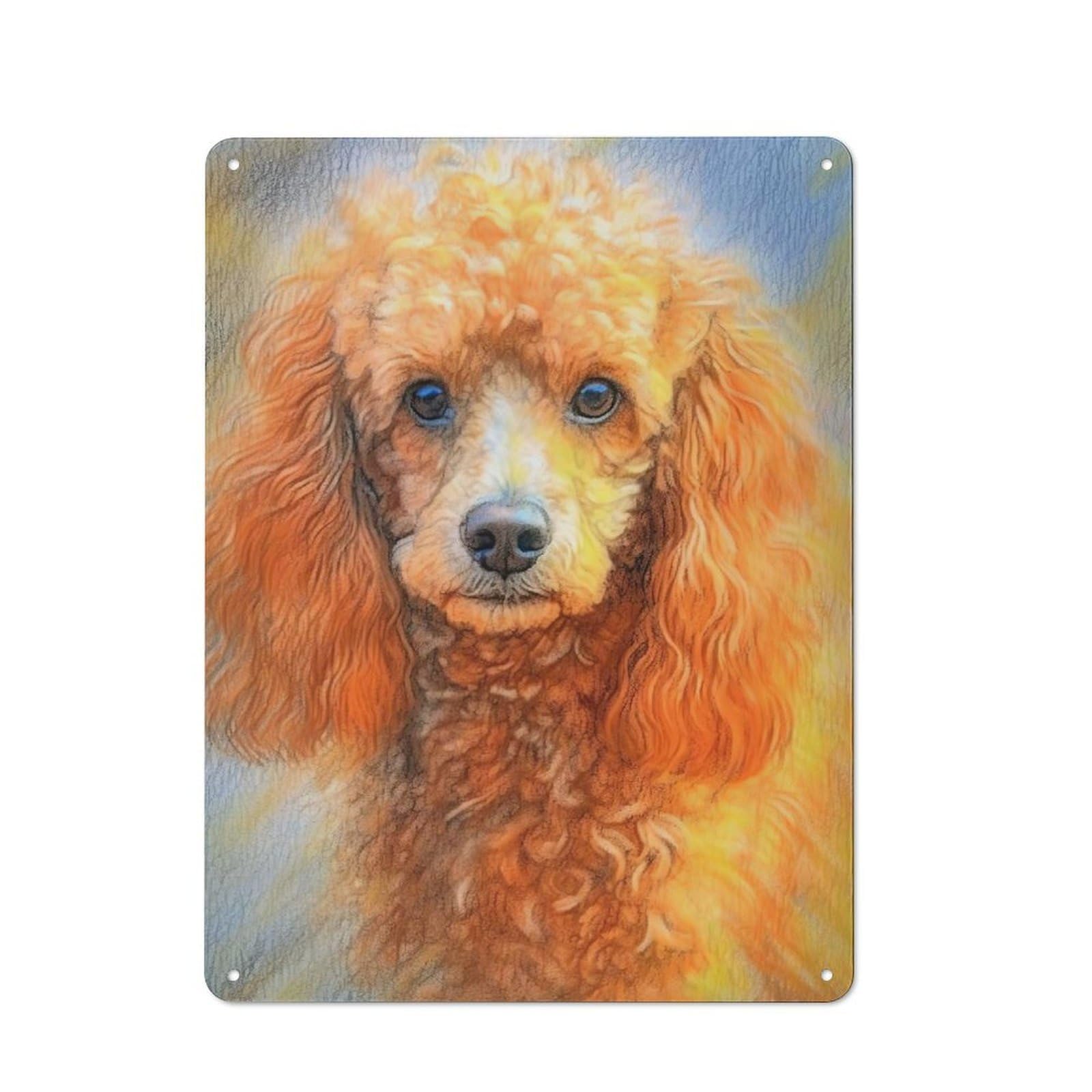 Junmoney Poodle Sketch Retro Metal Wall Sign 40X30cm With For Café Or Home Bar, For Cooler-Season Styling In Café And Home Bar