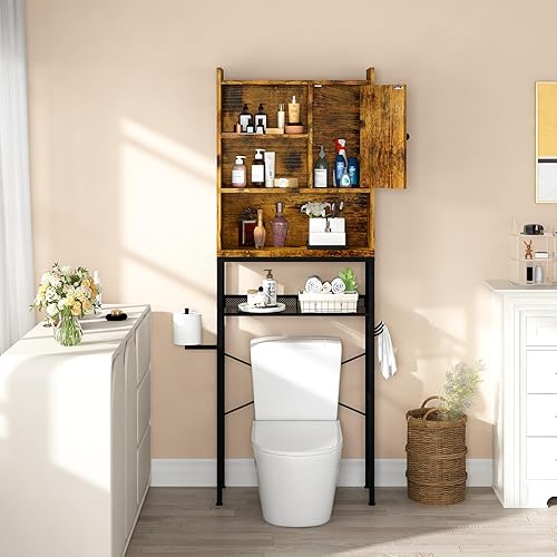 Miniatura 3 de Lamerge Gabinete de almacenamiento sobre el inodoro estante de inodoro de baño organizador de baño independiente sobre el inodoro con estante