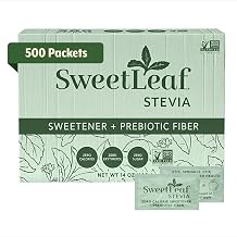 SweetLeaf Stevia Powder Sweetener, Sugar Free - Bulk, 500 Packets | Zero Calorie Sweetener No Erythritol, Stevia Leaf Extract, Natural Sugar Substitute for Coffee & Baking, Prebiotic Fiber
