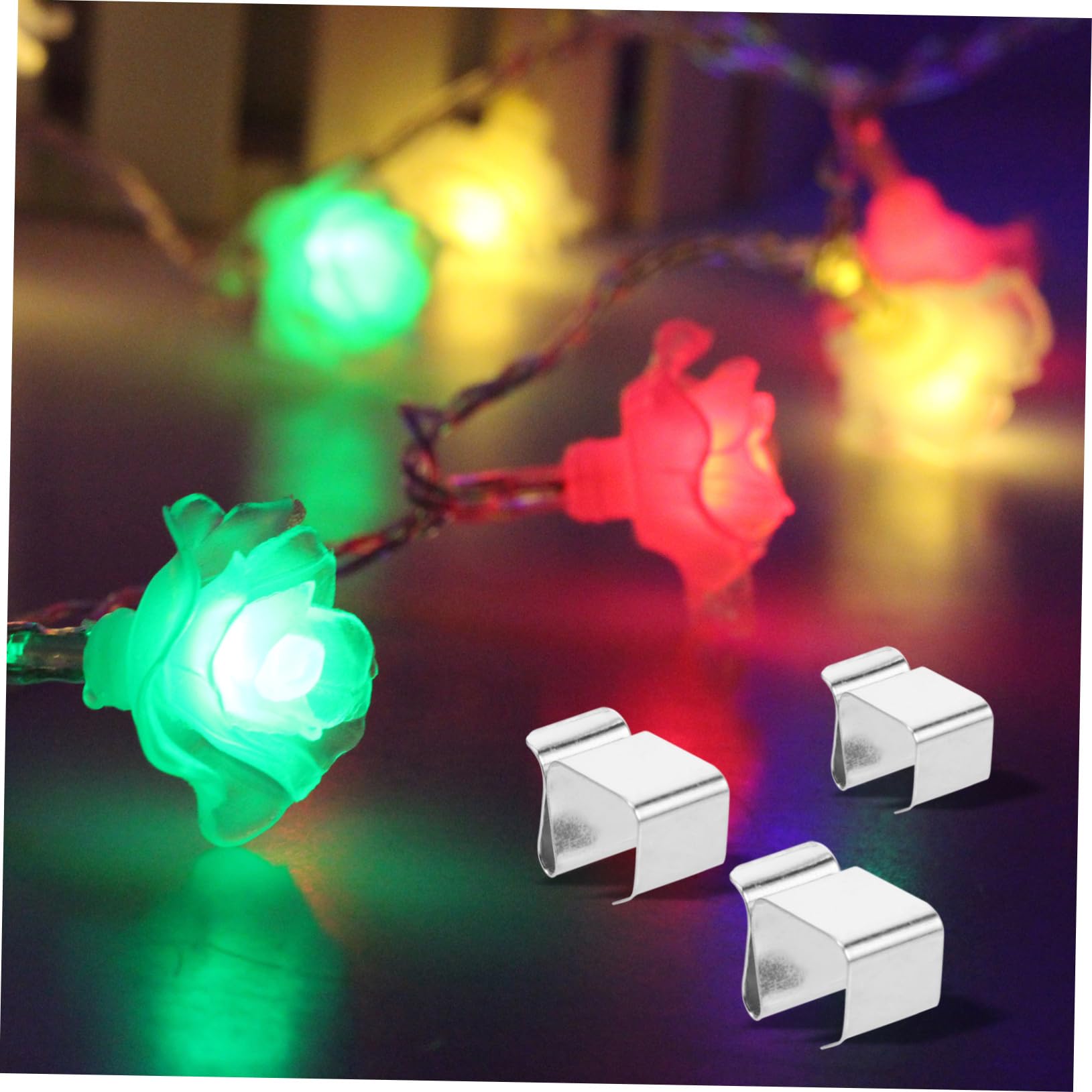 Artibetter 250piezas Clips Para Colgar Luces De Exterior Soportes De Metal Para Cadenas De Luces Navideñas Clips Para Decoración De Fiestas y Eventos
