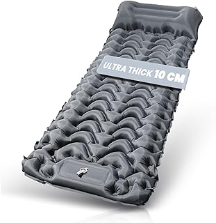HIKENTURE Camping Mattress Sleeping Mat, Inflatable Backpacking Sleeping Pad Camping Mat with Built-in Foot Pump, Protable...