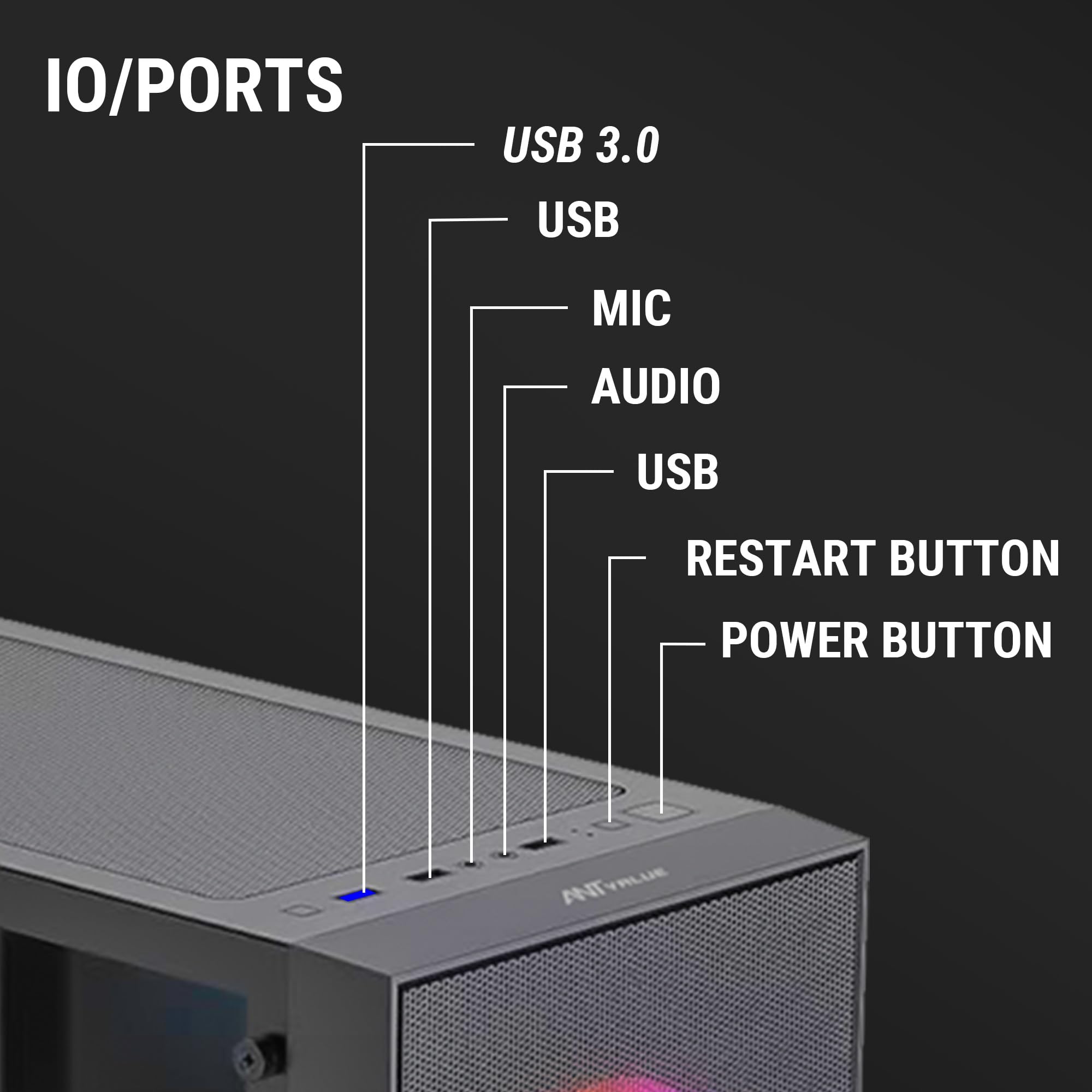 Ant Value VM40 ATX Gaming Case - ITX Support -4 Ant Value VM40 ATX Gaming Case - ITX Support -4