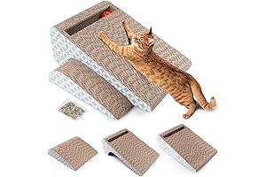 PrimePets Angled Cat Scratching Post and Scratching Pad with Ball