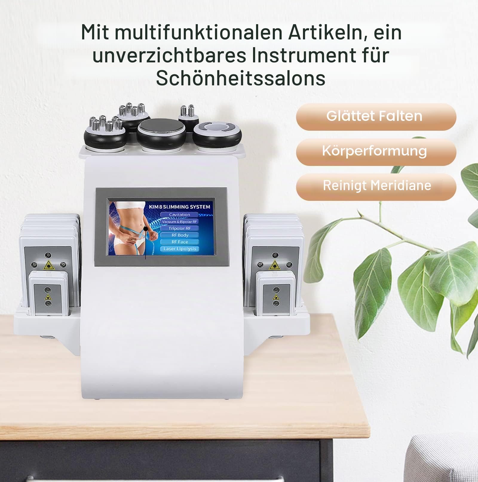 Kavitationsmaschine Radiofrequenz-Massagegerät Vakuum-Reduktionsgerät 6-in-1 Körperkonturiermaschine