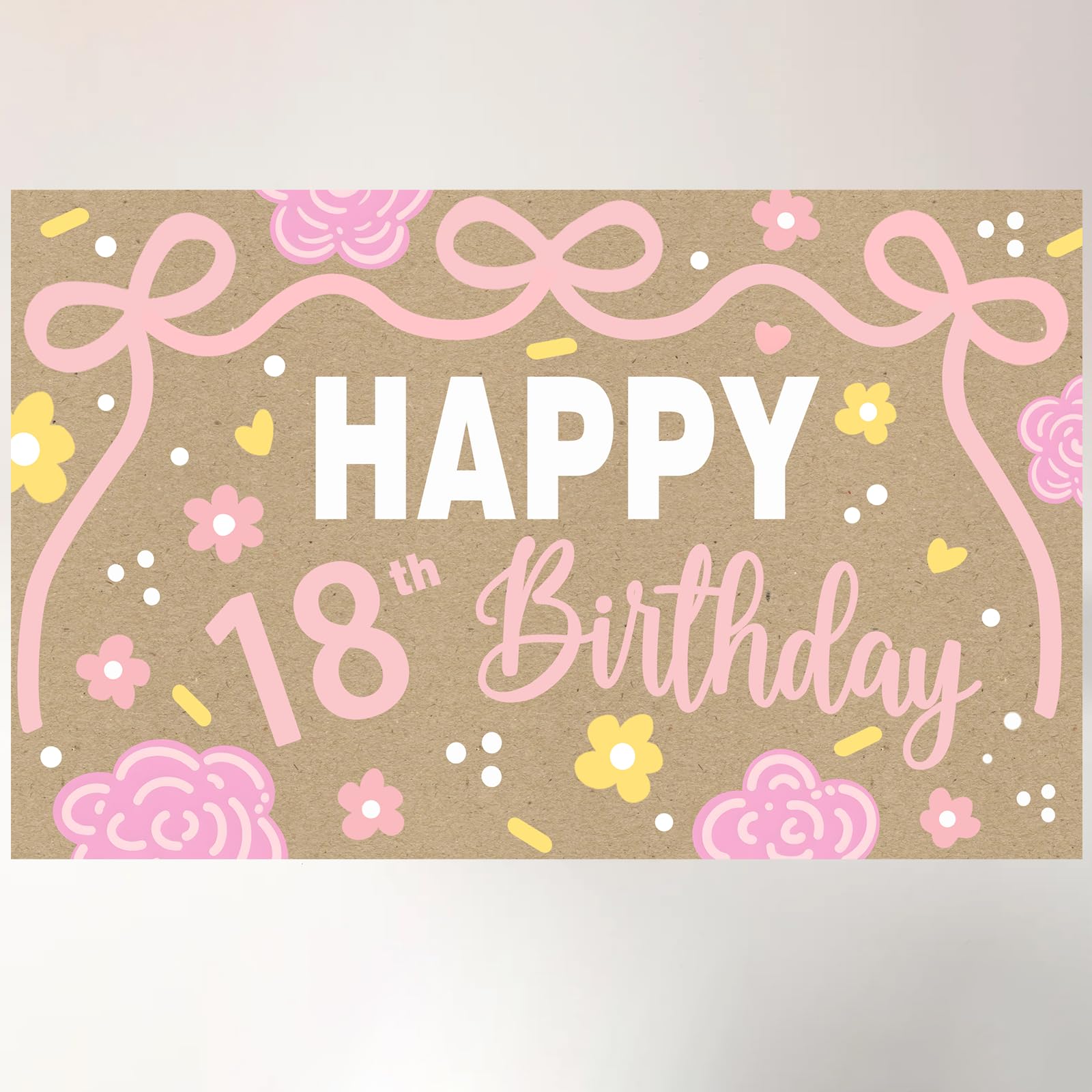 Photo 1 of 18th Happy Birthday Backdrop for 18th Birthday Decorations 18th Banner for Birthday Decorations for Girls