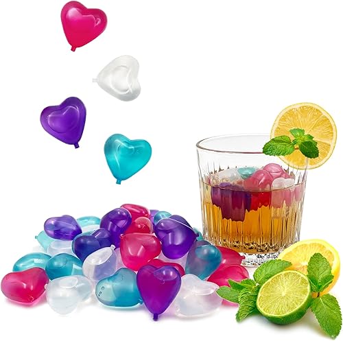 Miniatura 9 de Paquete de 40 cubitos de hielo de plástico reutilizables para bebidas como whisky, vino o café, para mantener tu bebida fría durante más tiempo, se