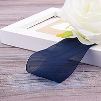 Vista 7 de Hapeper Cinta de organza transparente de 1-1/2 pulgadas, 50 yardas/rollo (azul oscuro)