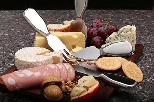 Juego de herramientas de queso de acero inoxidable de alta calidad, juego de cuchillos de queso de 4 piezas, corta, extiende todos tus quesos
