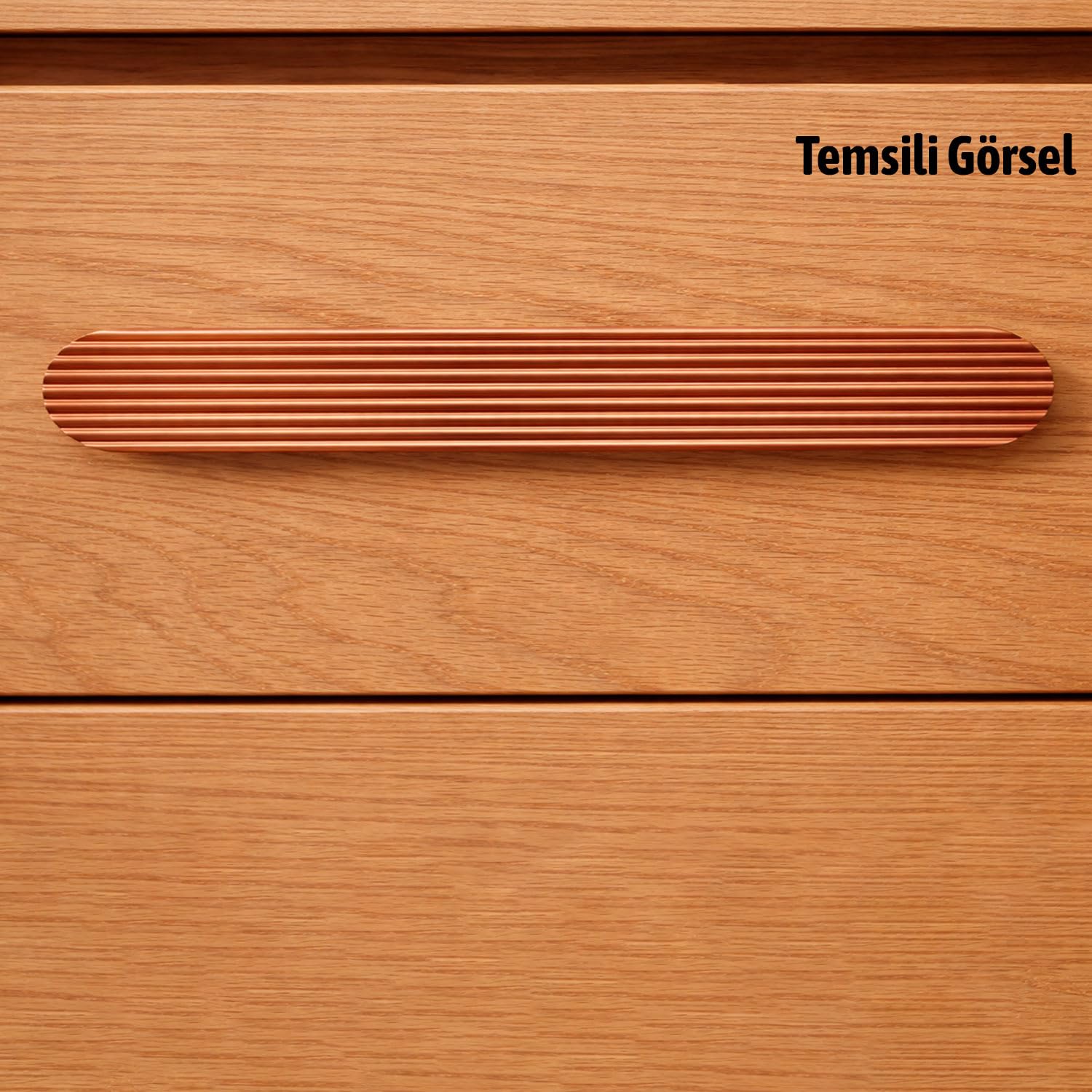 Aytuğ Geniş T Çizgili Oval Rose Çekmece Kulp 320 mm Modern Şık Mobilya Dolap Kapak Kulpu