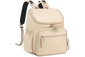 Large Capacity Faux Leather Diaper Backpack