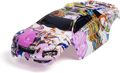 Miniatura 4 de Graffiti de cuerpo personalizado estilo cerdo rosa compatible con e-Revo Mini escala 1/16 RC coche o camión (camión no incluido) ERMN-PIG-01