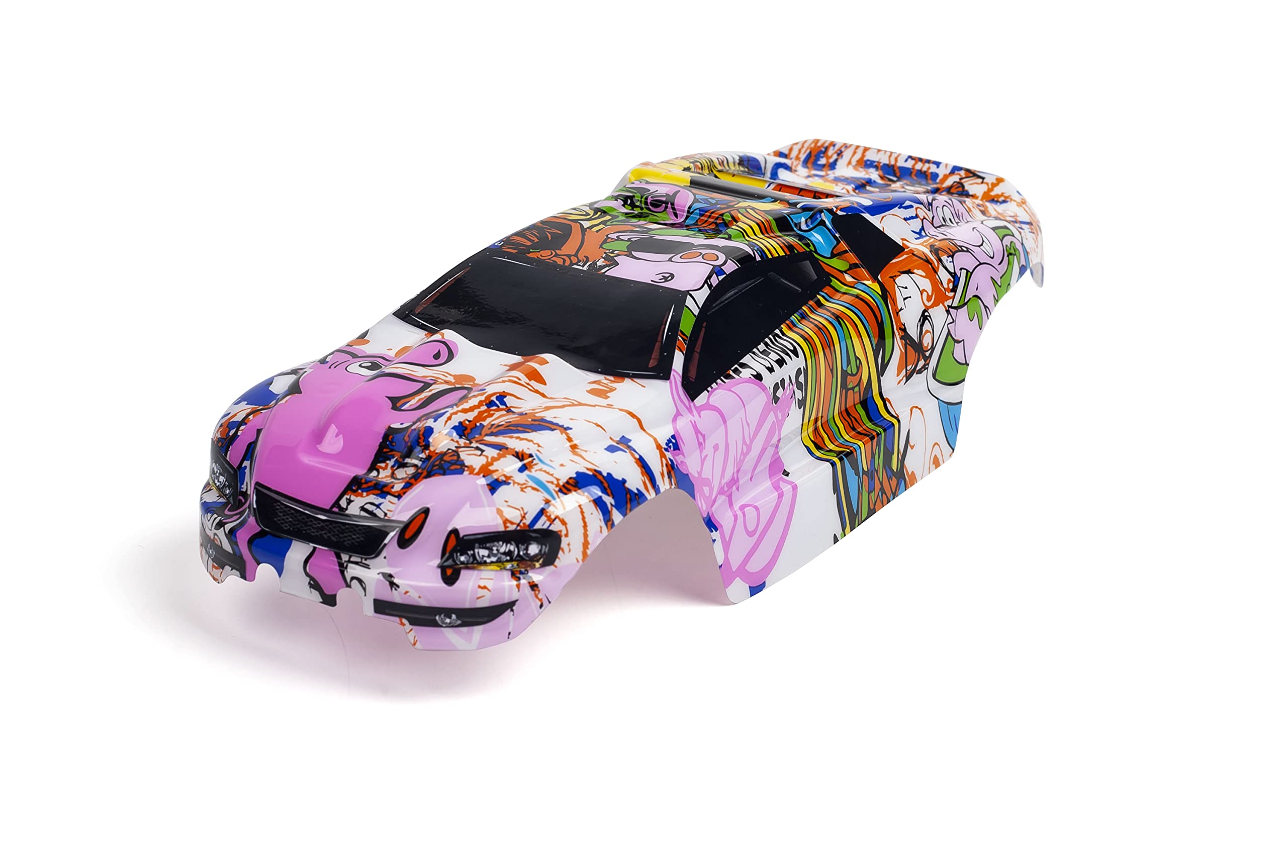Carrozzeria Personalizzata Per RC Slash 1/10 – Stile Pink Pig Graffiti, Già Dipinta E Forata, Dimensioni 550x245x150 Mm