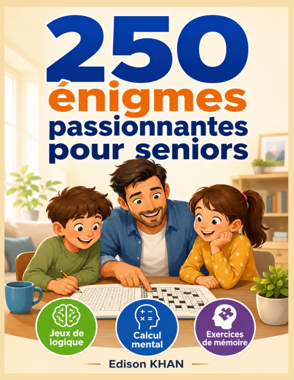 250 énigmes passionnantes pour seniors: Le grand livre d'entraînement cérébral ; jeux de logique, devinettes, charades, calcul mental et exercices de mémoire pour garder un cerveau vif et alerte