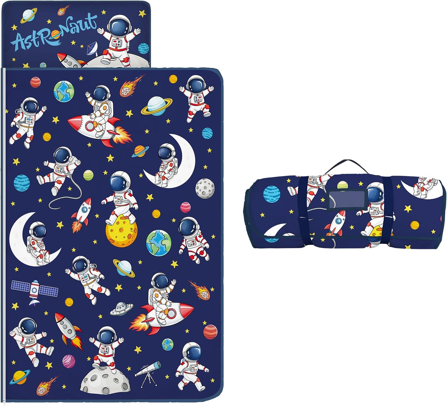 Kids Nap Mat Portable Slumber Bags with Removable Pillow and Blanket for Girls Boys, 59''×31.5'' Lightweight Large Kids Sleeping Bag for Preschool Nursery Daycare