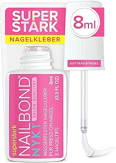 NYK1 NailBond Nagelkleber Für Kunstnägel Extra Stark (8ml) Pinsel On Nagelkleber Für Tips, Press On Nails Und Acrylnägel Nagel Kleber - Nagelkleber Für Eingerissene Nägel Anti-Pilz Nail Glue