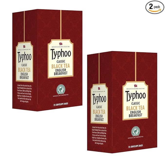 Typhoo English Breakfast Tea, 25 Tea Bags (Pack of 2)