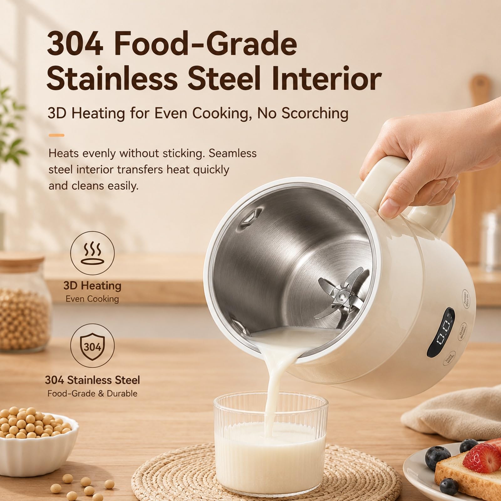 Macchina per Latte Vegetale, 27oz Creatore Automatico Latte di Mandorla
