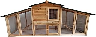 WERKA PRO Clapier Poulailler surélevé en Bois, Design Ergonomique, Matériaux Durables, Espace Confortable pour Poules, Ventilation Optimale, Assemblage Facile, Taille : Grande, Couleur : Naturel.