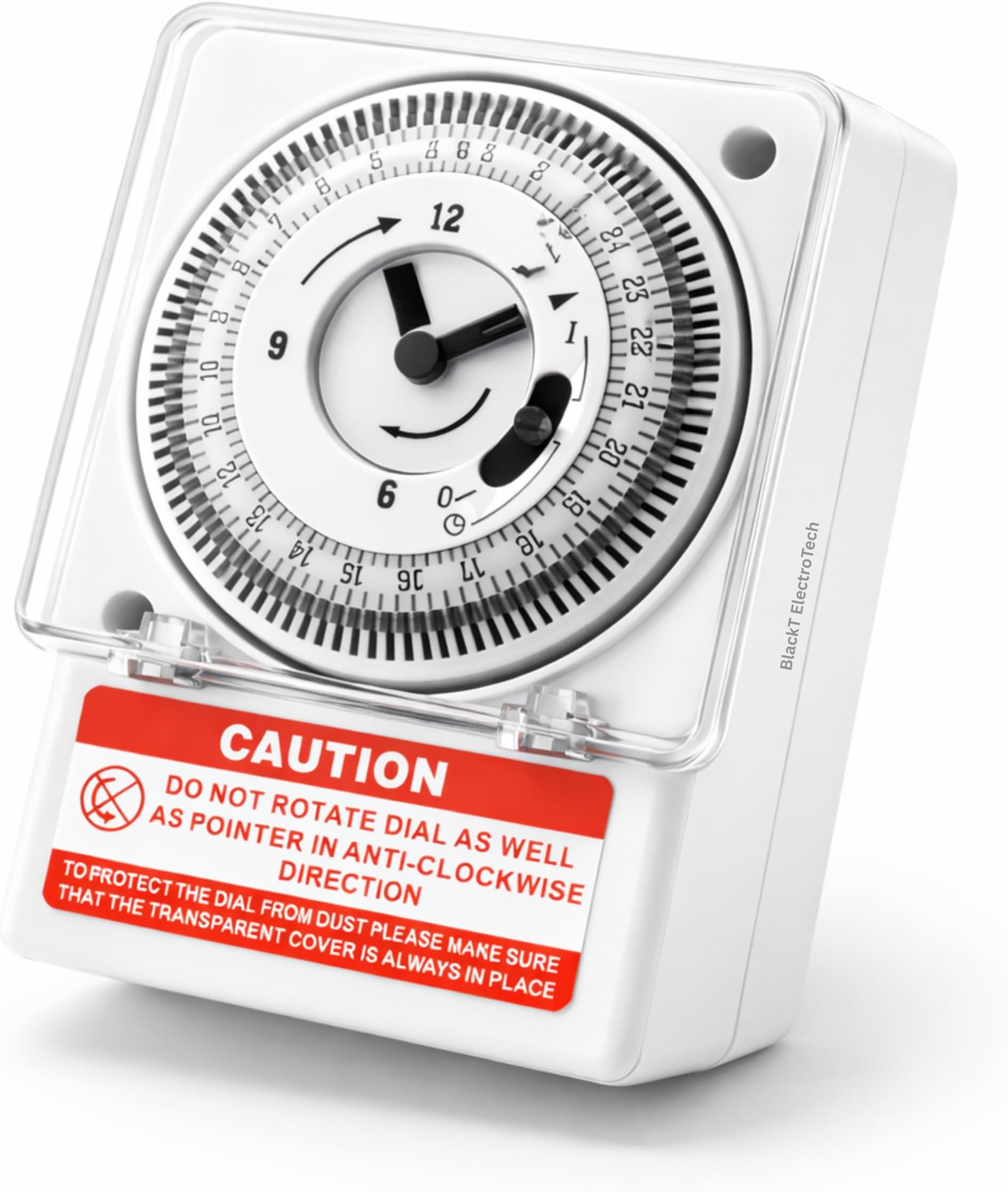 BT41AG 230V 16A Analog Time Switch - 24-Hour/Weekly Programmable Quartz Timer - DIN Rail, Flush & Base Mountable with 15-Minute Precision Intervals