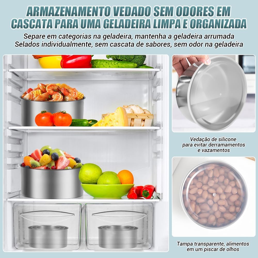 Conjunto de 5 Peças, Bowl Inox, Tigela Inox, Saladeira com Tampa, Últimas Tigelas de Cozinha, Tigela de Cozinha Premium, Stainless Steel Bowl Conjunto de 5 Peças, Bowl Inox, Tigela Inox, Saladeira com Tampa, Últimas Tigelas de Cozinha, Tigela de Cozinha Premium, Stainless Steel Bowl