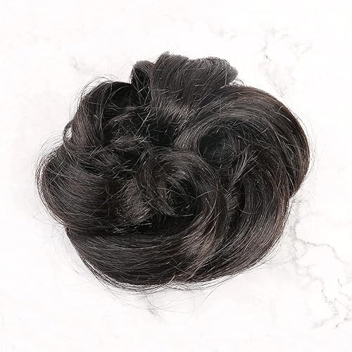 Miniatura 2 de Bella Hair - Rodete de extensión de cabello 100 % humano para banda elástica, extensión de cola de caballo ondeada, rizada o desordenada