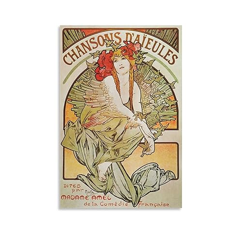 Alphonse Mucha Art Nouveau' Poster Vintage Poster Wall Art Picture Painting Poster Canvas Print Posters Artworks Bedroom Living Room Decor 16x24inch(40x60cm) - 16x24inch(40x60cm) - Unframe-style
