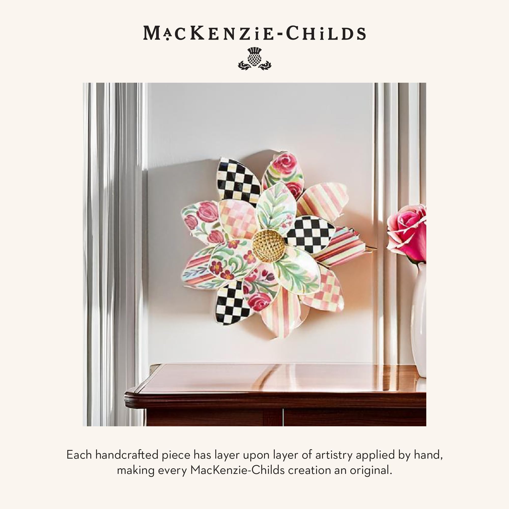 Amazon.com: MACKENZIE-CHILDS Rosy Meadow Wall Decor, Hanging