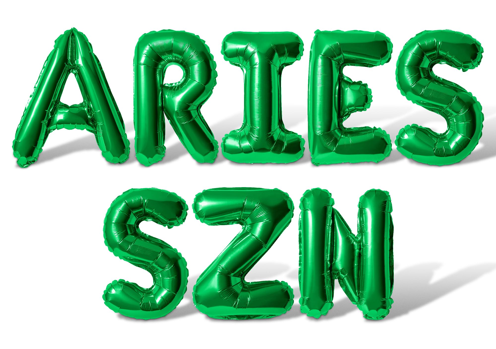 Letter Balloons - ARIES SZN 16" Inch Alphabet Letters Foil Mylar Balloon March or April Birthday Party Balloon Banner (Green)