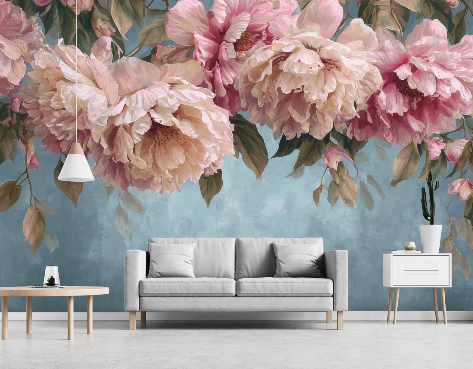 Kfjhgbdshhj 3D Mural Photo Mural-Wallpaper - Flowers - For Living Room Bedroom - Peonies,350Cmx256cm Poster - Wall Sticker - Frameless Picture