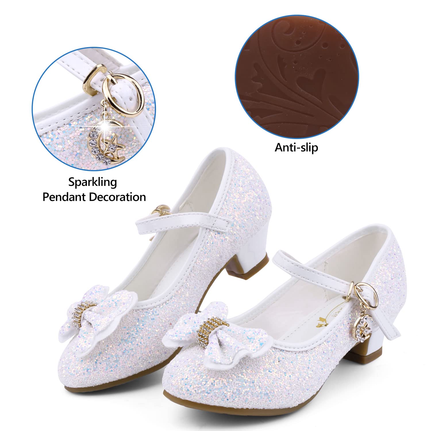 Girl's Princess Mary Jane Pump Shoes - Pink Silver Blue Purple White - Size 12 Months — view 5