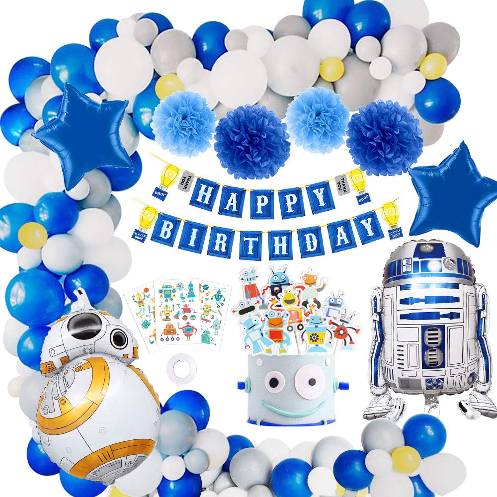 Mmtx Birthday Party Decorations Boy Happy Birthday Banner Robot Foil Balloons Cake Toppers For Boys Baby Shower Boys 1st Birthday Buy Online In Norway At Desertcart No Productid 204155793