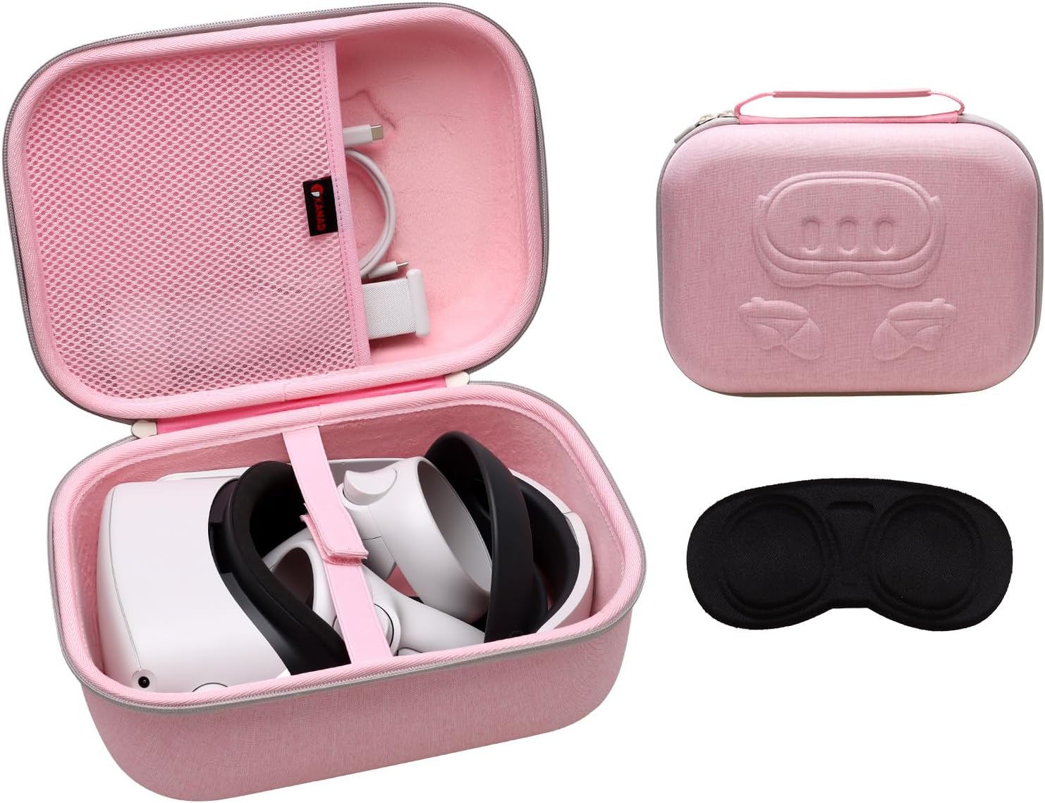 XANAD VR Case Compatible with Oculus Meta Quest 3/Quest 2/Vision Pro Official Original/Elite Strap Version VR Headset and Touch Controller Accessories, Suitable for Travel and Home Storage(Pink) XANAD VR Case Compatible with Oculus Meta Quest 3/Quest 2/Vision Pro Official Original/Elite Strap Version VR Headset and Touch Controller Accessories, Suitable for Travel and Home Storage(Pink)