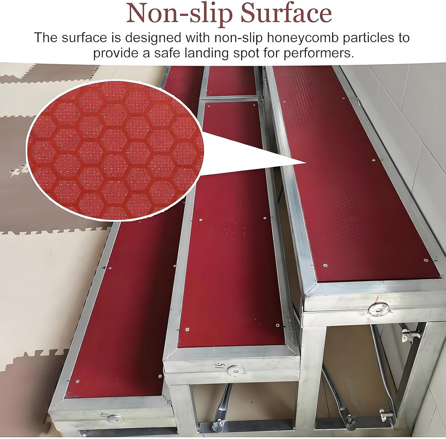 Commercial Choir Risers 3-Tier Step Platform, Multi-Functional Choral Staircase Treads for Group Performances, Lectern & Speaking Stand, Durable & Portable Seating Solution