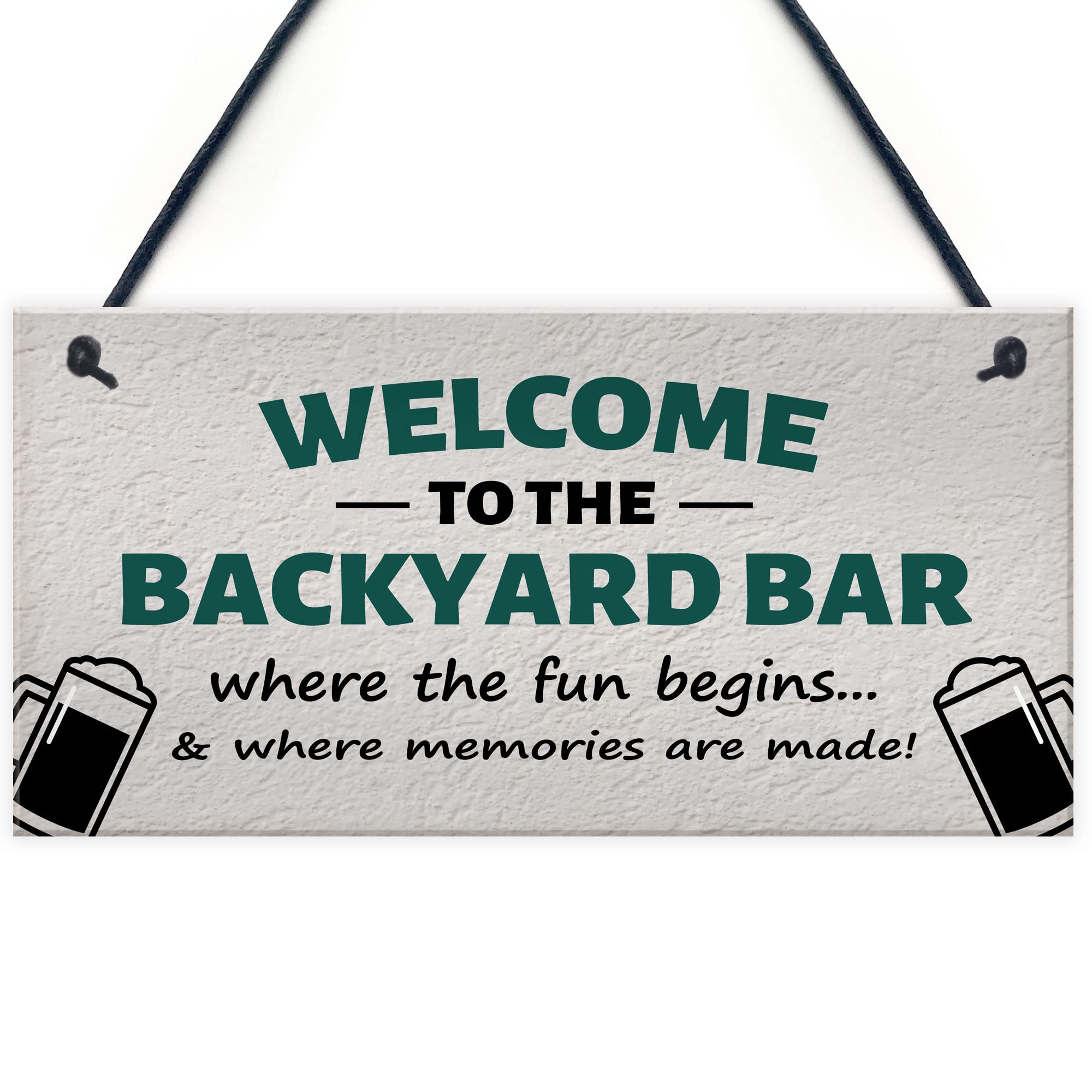 Red Ocean Welcome To The Backyard Bar Sign Hanging Wall Sign Bar Signs Funny Garden Plaque Gift For Men