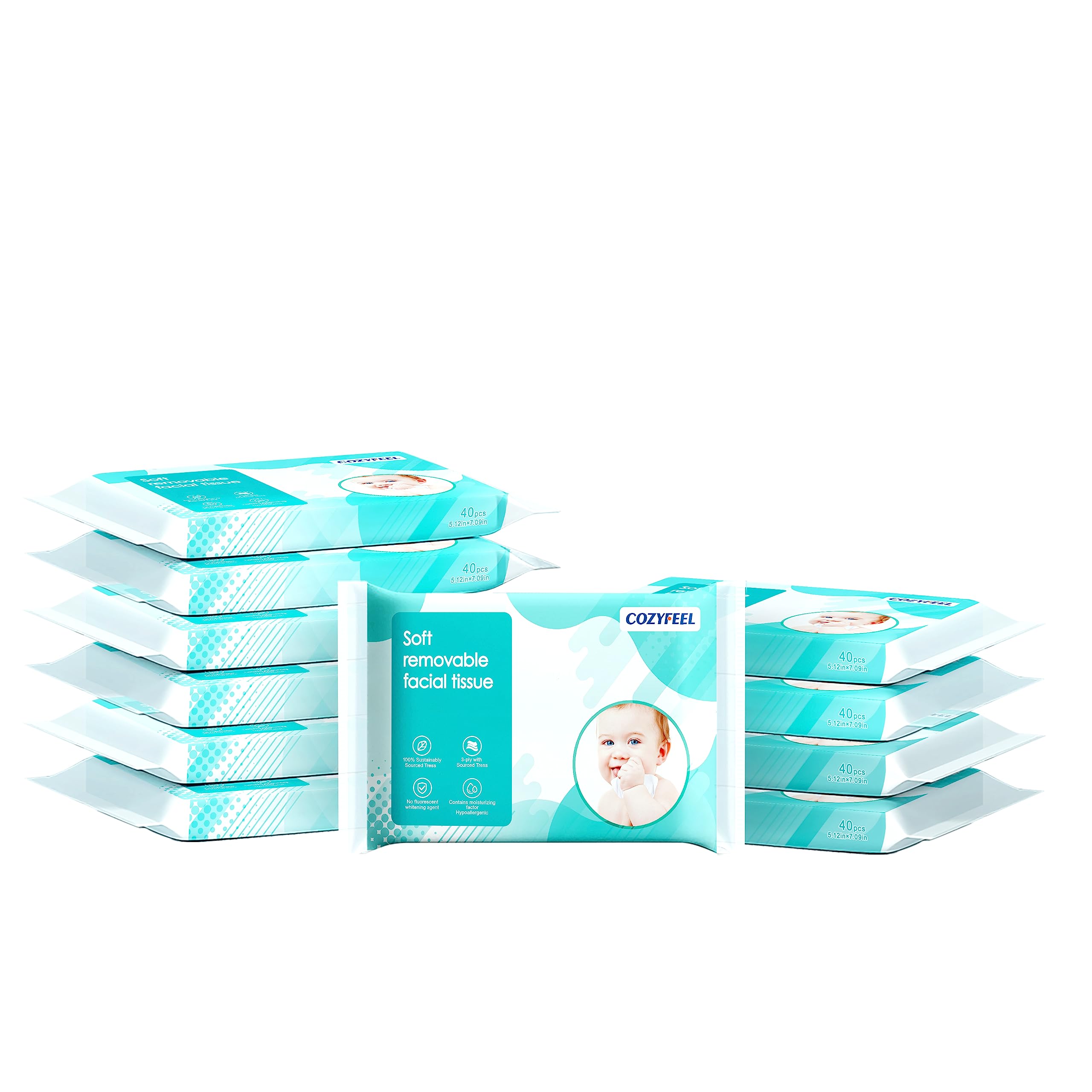 Plus Lotion Facial Tissues Soothing Nose Papers 3 Ply Ultra Soft Travel Size On-The-Go Pocket Refill Pack for