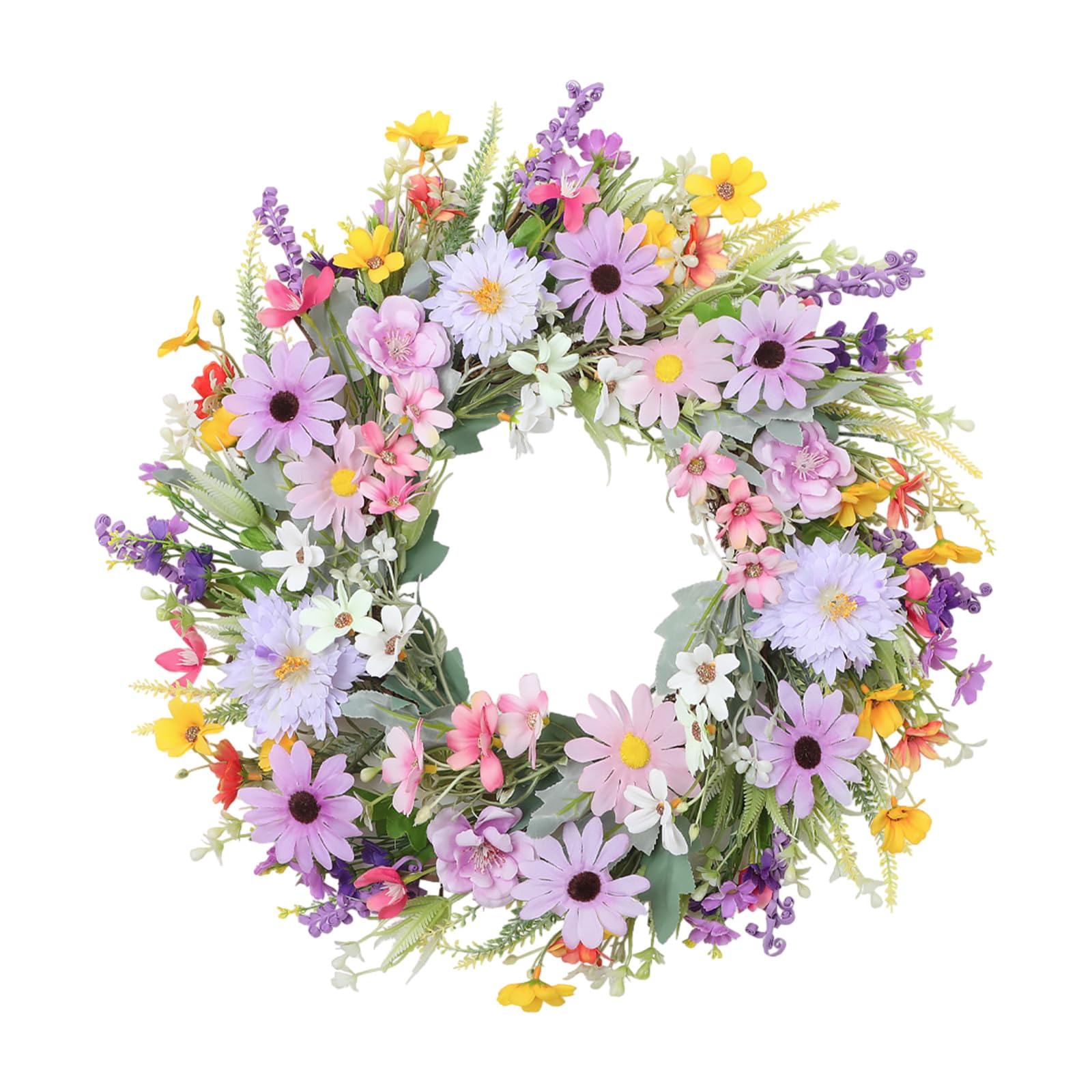 Artificial Spring Floral Wreath with Violet, Easter Home Party Decorations, Spring Party Decorations, Lover's Day Deck, Simulated Flower Hoop