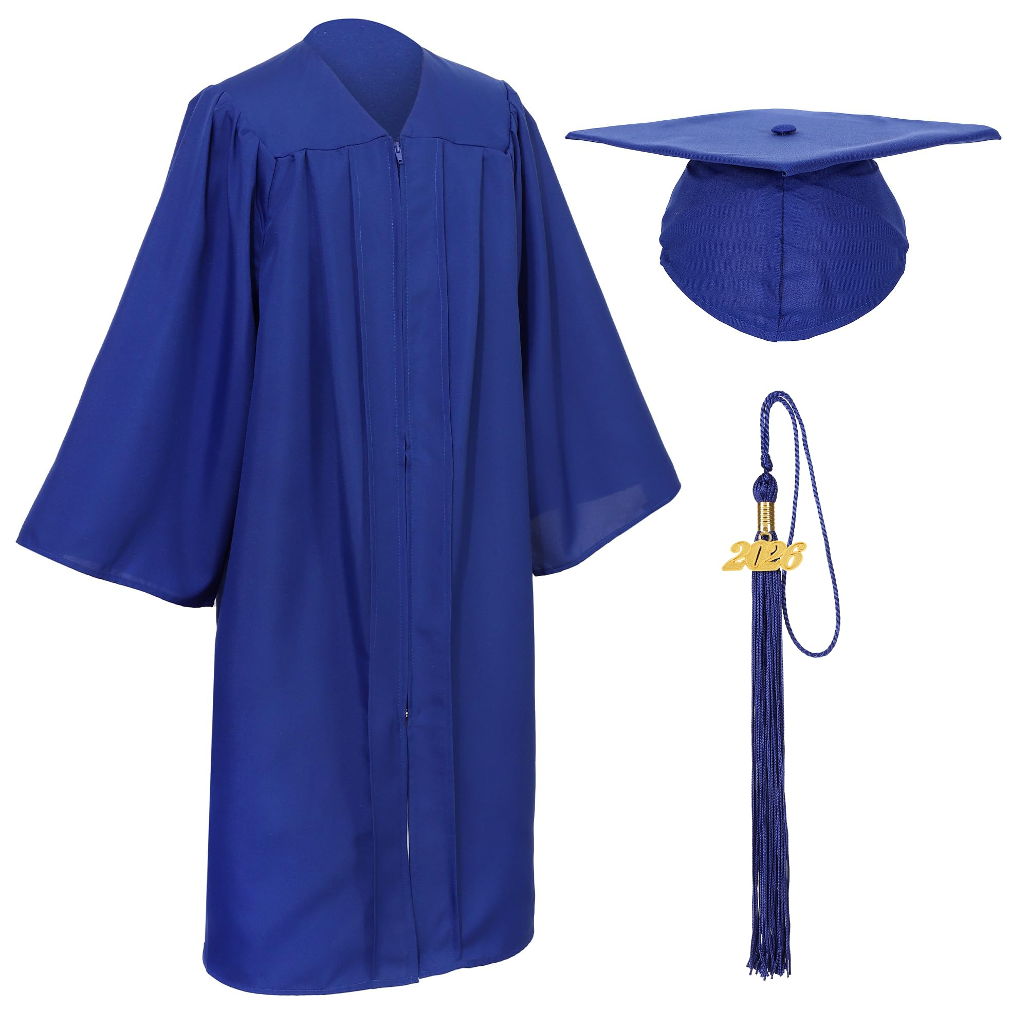 Unisex Matte Graduation Cap and Gown Tassel Package for High School and Bachelor