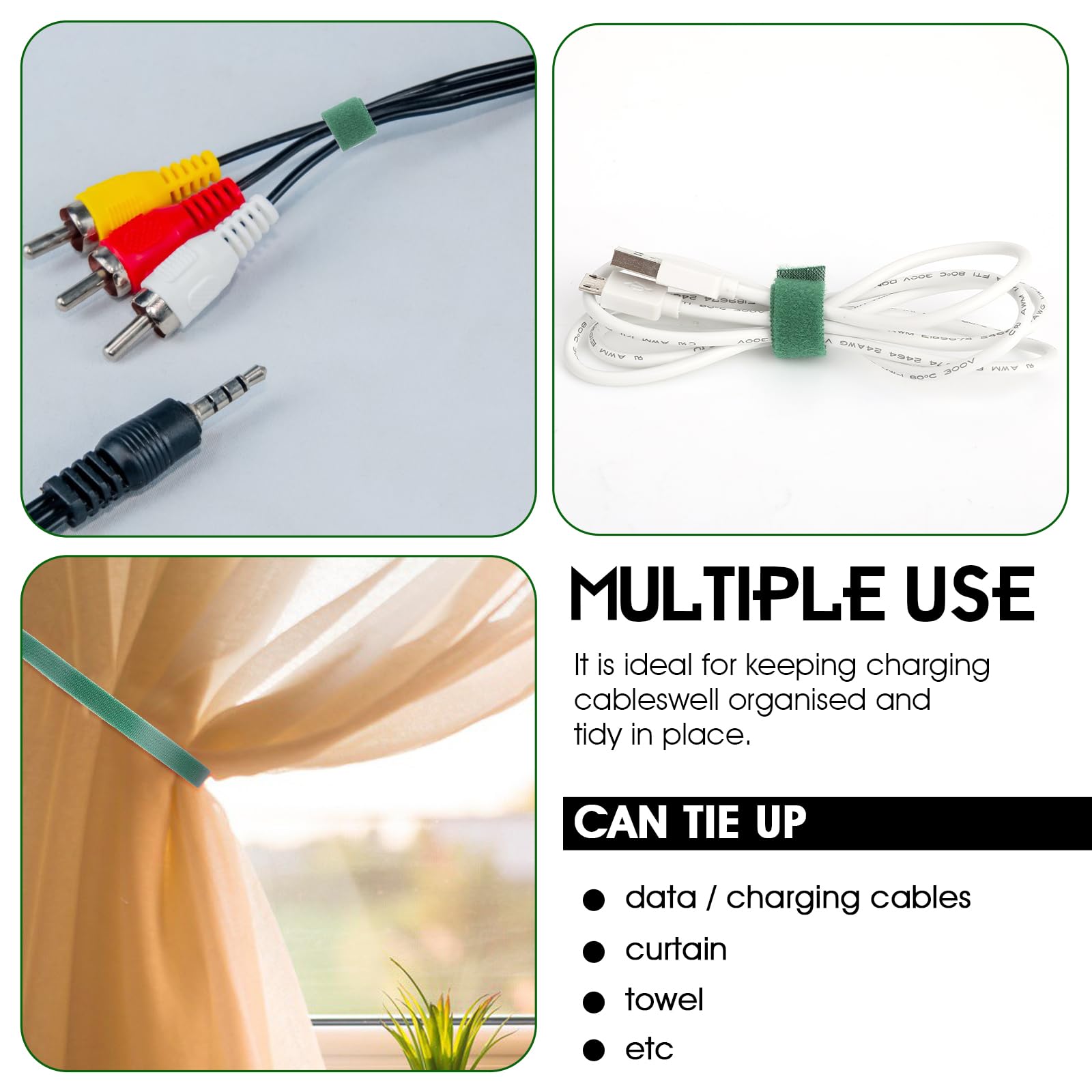 Lusofie 10m D'attache Pour Plantes Bande 12 Mm Plantes Vertes D'herbe Bande Support Pour Plantes Autocollant Bande Pour Plantes Refermable Pour Attacher Les Plantes Aux Arbres