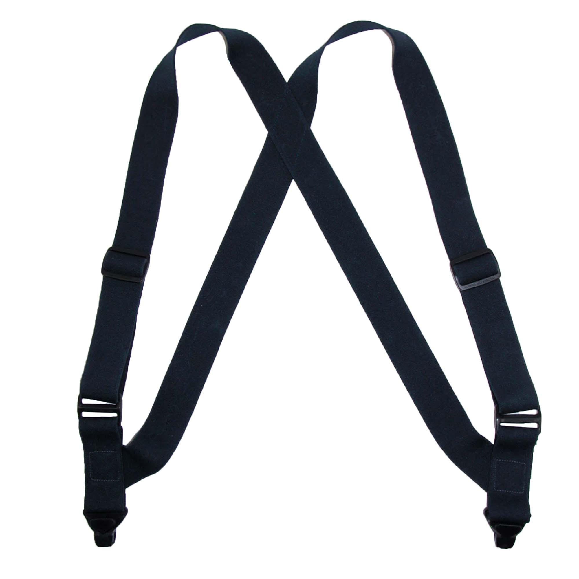 Ctm Men's Black Elastic Side Plastic Clip Tsa Compliant Airport Braces,