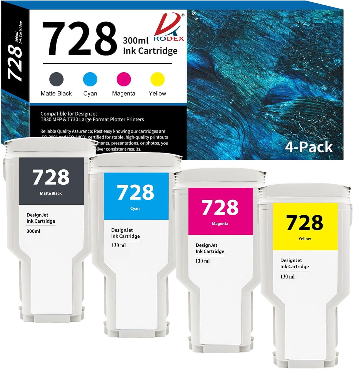 RODEX 728 Replacement Ink Cartridge Compatible for HP DesignJet