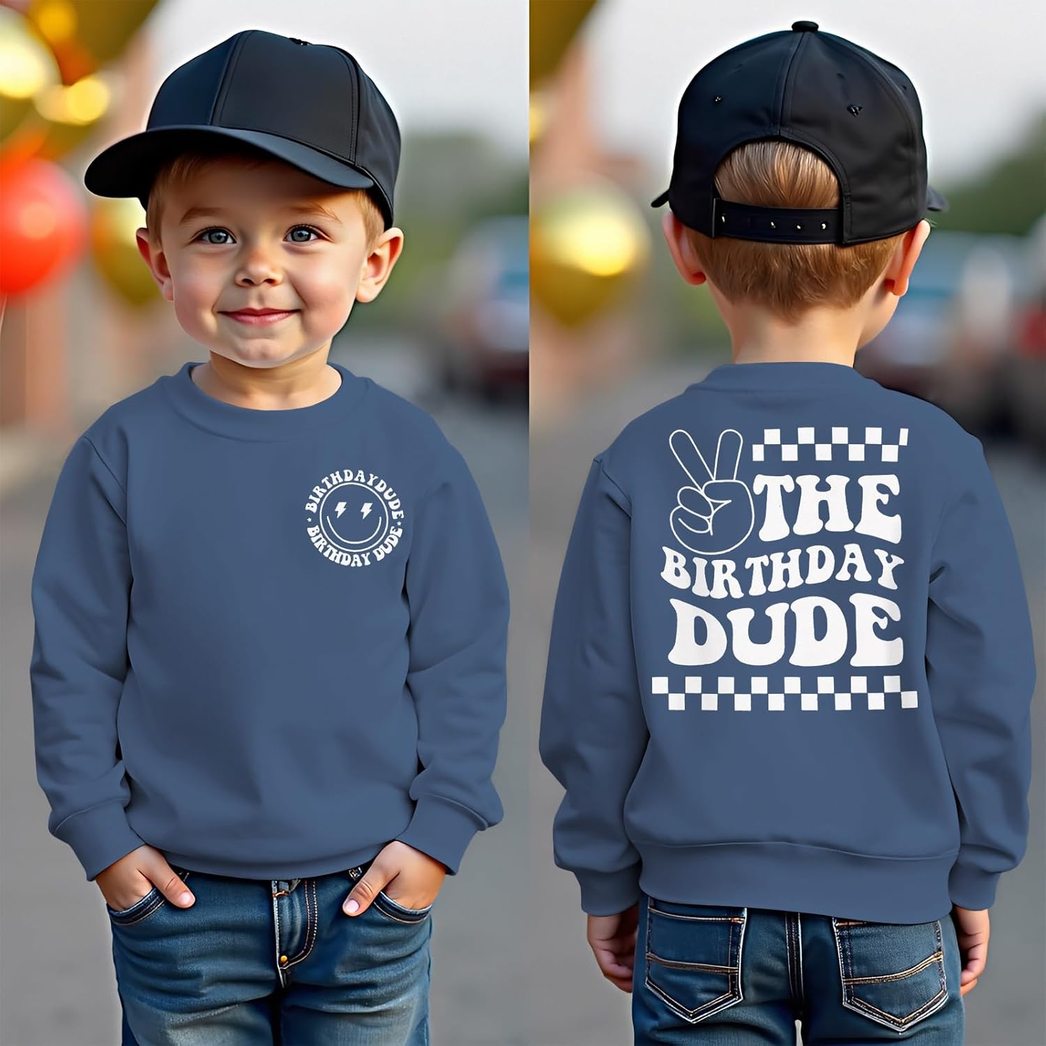 Birthday Boys Sweatshirt Birthday Dude Outfits Shirts Toddler Baby Boy 1th 2nd 3rd 4th 5th Bday Party Pullover Tops - Image 3