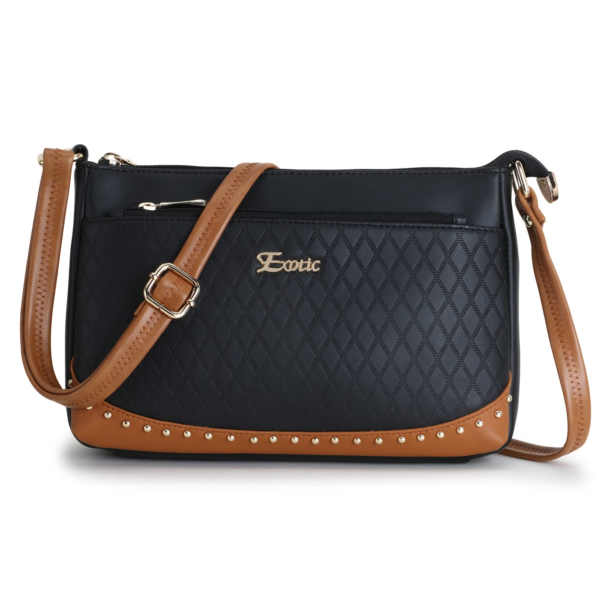 EXOTIC Womens Studded Dual Tone Sling Bag -Green (B09RW47P9P) Amazon Price History, Amazon Price Tracker