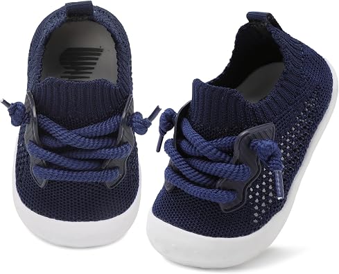 BARERUN Baby Shoes Baby First Walking Shoes Infant Sneakers Wide Toe Box Slip on Shoes Soft Sole Baby Boys Girls Crib Shoes Toddler Breathable Lightweight House Sock Shoes