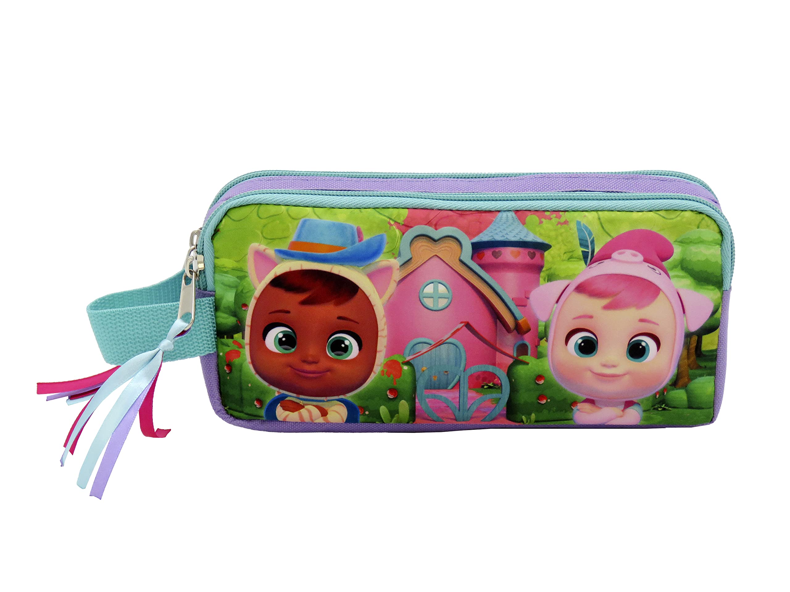 Bebés Llorones - Estuche Rectangular, Portatodo Doble, con Cremallera, Multicolor, Producto Oficial (CyP Brands)