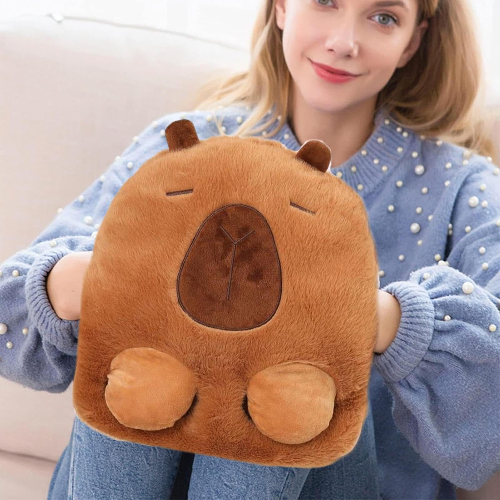 Scaldapiedi Elettrico 2 in 1 Scaldamani e Scaldapiedi | Cuscinetto Riscaldante a Forma Animale Peluche 3 Livelli Calore Piedi Per Quotidiano, Inverno, Donne, Uomini, Scaldapiedi
