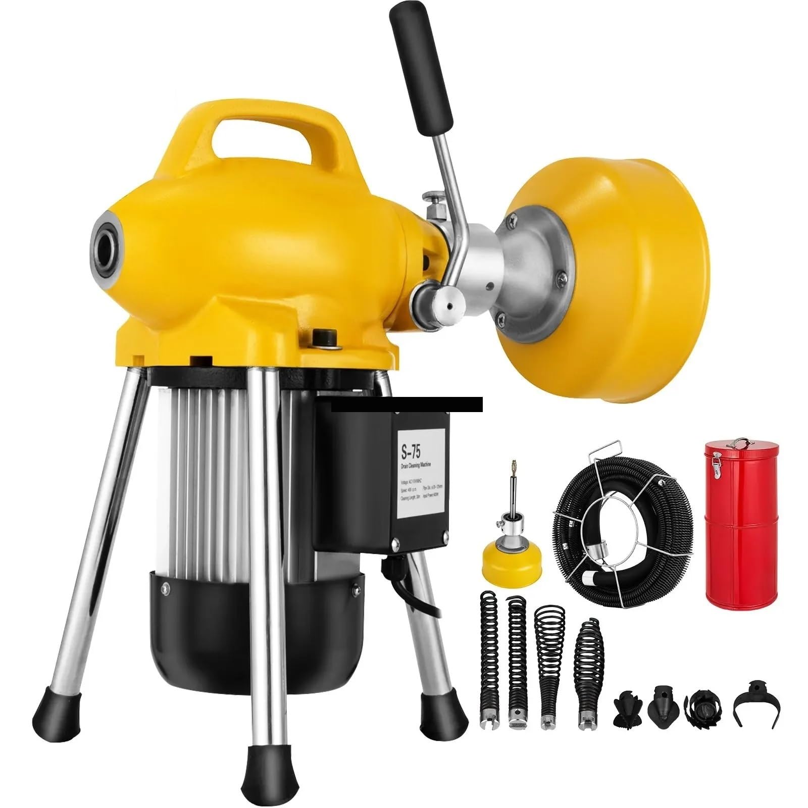 HX-75B Segmentowa maszyna do czyszczenia odpływów, moc 500 W, 20 m x 16 mm, kabel 5 m x 10 mm